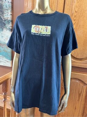 Empyre Black Tee with Yellow and Orange Floral Logo